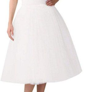A Line Knee Length Tutu Tulle Party Skirt